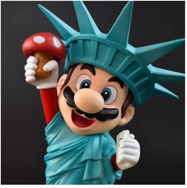 Mario Statue of Liberty PVC Action Figure – 19cm Super Mario Collectible Figurine | Gaming Character Desk Decor | Premium Anime Display Model | Gift for Gamers & Nintendo Fans