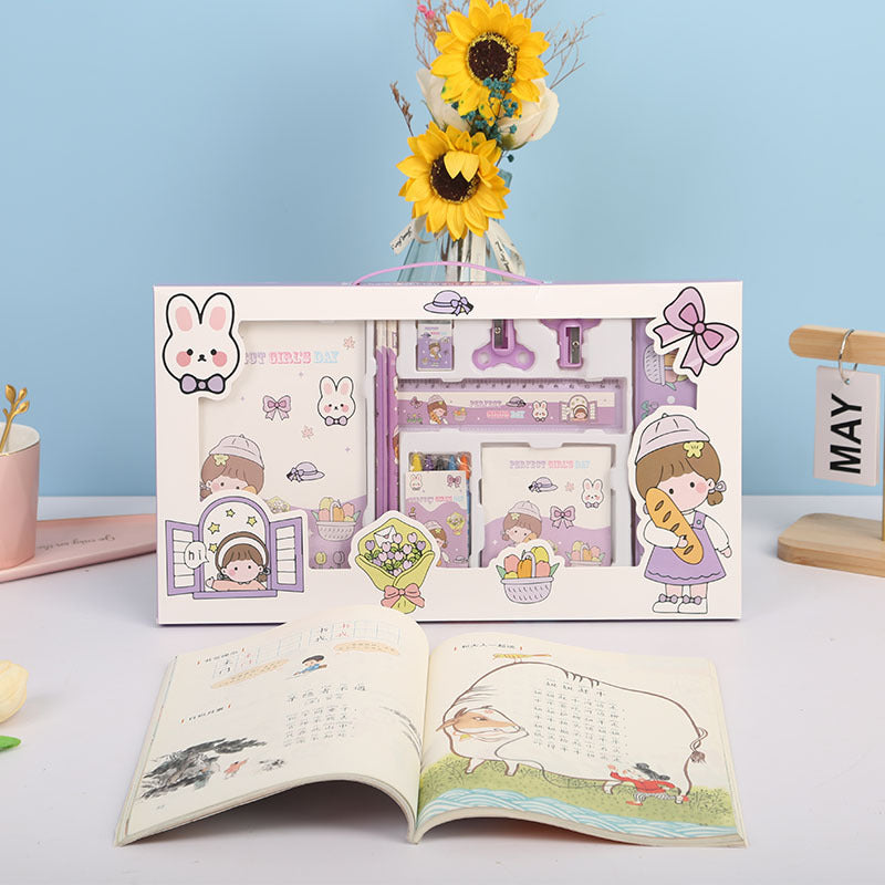 Cute Cartoon Stationery Gift Set for Kids – Unicorn, Space, Dinosaur &amp; Bunny Theme