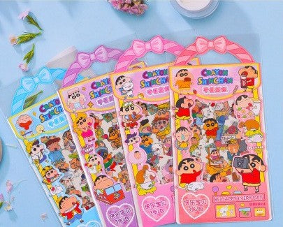 Crayon Shinchan Puffy Stickers (Set of 6)  – 3D Cartoon Bubble Stickers for Kids | Cute Waterproof DIY Scrapbook, Journal, Laptop, Phone Case, Stationery Decoration Stickers