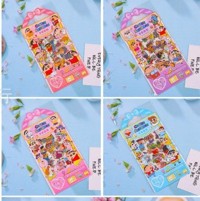 Crayon Shinchan Puffy Stickers (Set of 6)  – 3D Cartoon Bubble Stickers for Kids | Cute Waterproof DIY Scrapbook, Journal, Laptop, Phone Case, Stationery Decoration Stickers