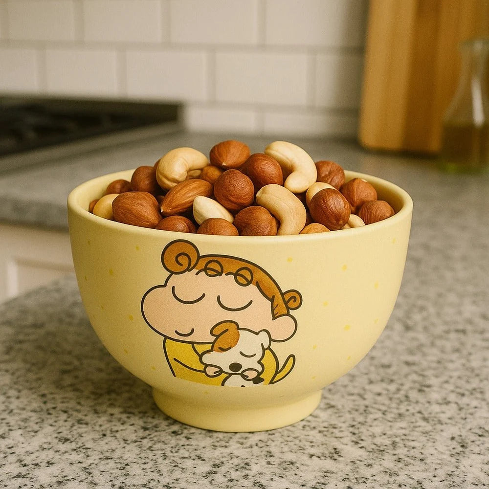 Crayon Shinchan Ceramic Bowl (1 Piece) – Cute Cartoon Anime Soup, Rice, Snack & Noodle Bowls | Premium Kawaii Dinnerware for Kids & Adults