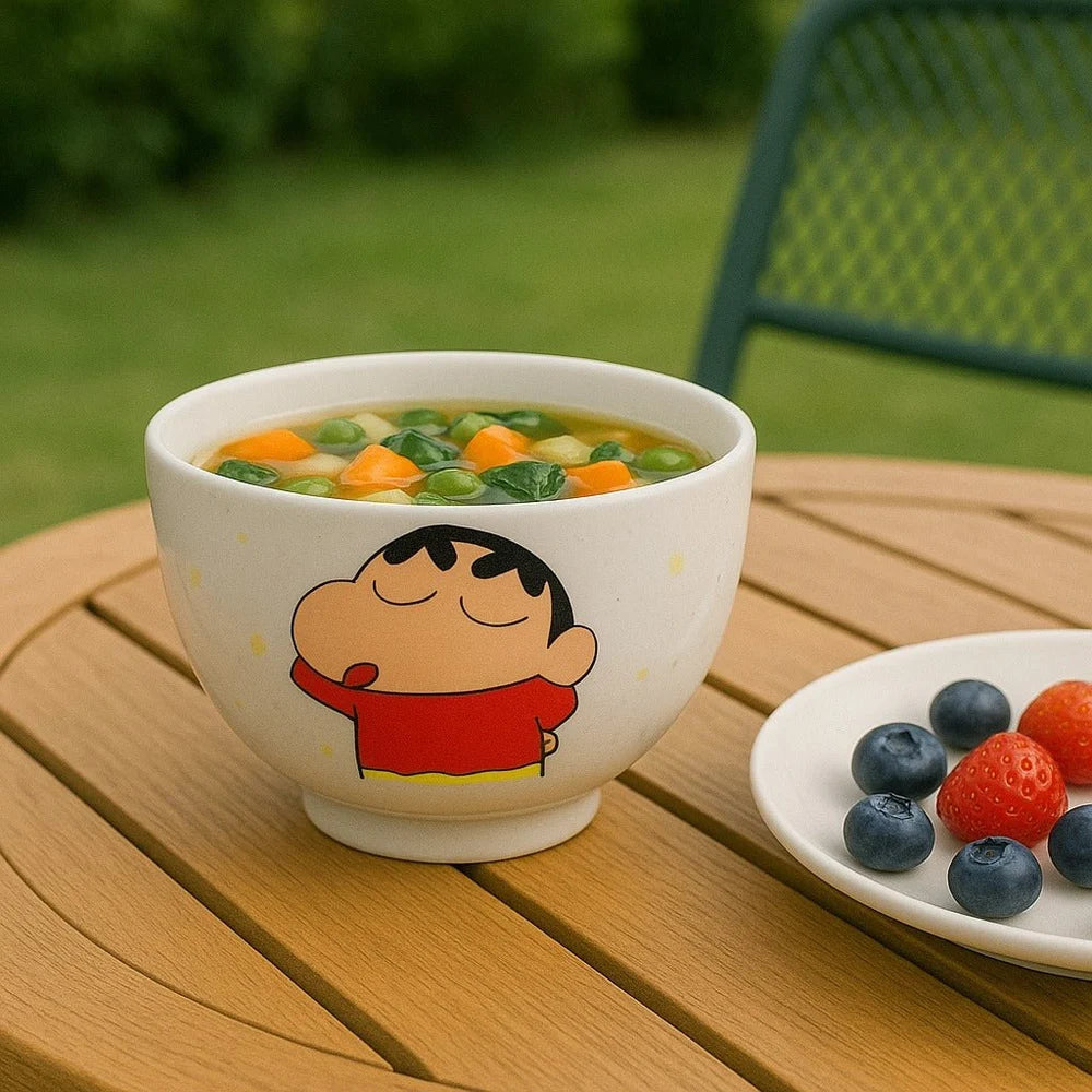 Crayon Shinchan Ceramic Bowl (1 Piece) – Cute Cartoon Anime Soup, Rice, Snack & Noodle Bowls | Premium Kawaii Dinnerware for Kids & Adults
