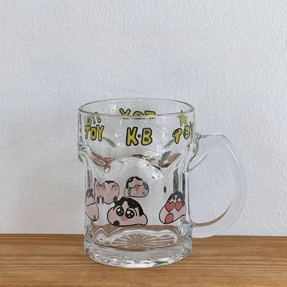 Shinchan Gift Hamper for Kids and Teens with Transparent Pouch, Printed Umbrella, Glass Mug and Wireless Earbuds Case with Keychain