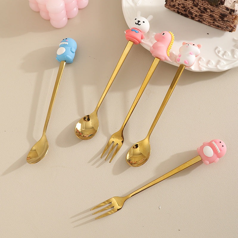 Stainless steel cartoon design cutlery, creative gift box set