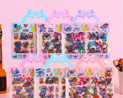 Disney Stitch 3D Puffy Sticker Pack (Set of 6 Sheets) – Cute Kawaii Waterproof Cartoon Stickers for Kids, Scrapbooking, Journals, Laptops & DIY Crafts
