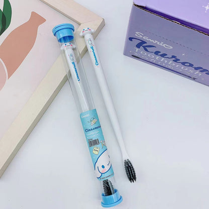 Sanrio Character Toothbrush Set – Kuromi, Cinnamoroll, My Melody & Hello Kitty Travel Toothbrush with Case