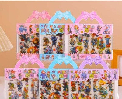 Zootopia 3D Puffy Sticker Pack (Pack of 6 Sheets) | Cartoon Character Bubble Stickers for Kids | Waterproof DIY Scrapbook, Journal, Laptop & School Supplies Decoration